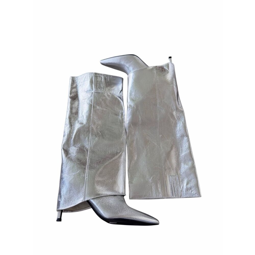 Open Edit Tall Boot In Silver Metallic Size 5.5 S… - image 4